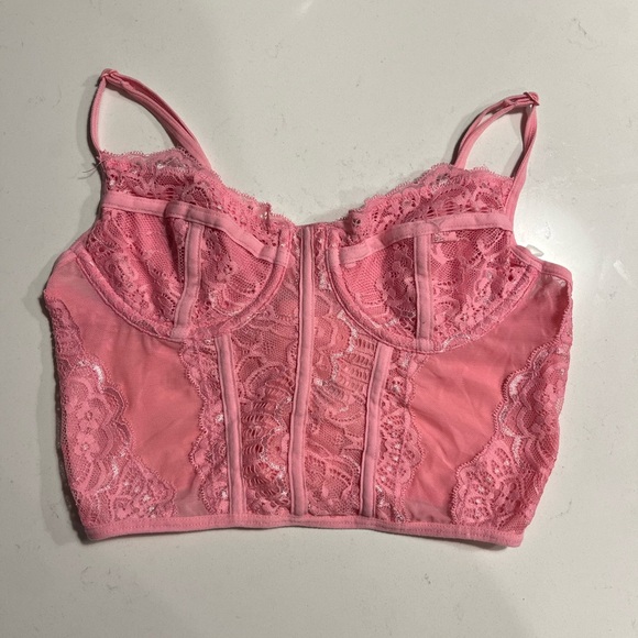 Pink Lace Corset Top - Picture 1 of 4
